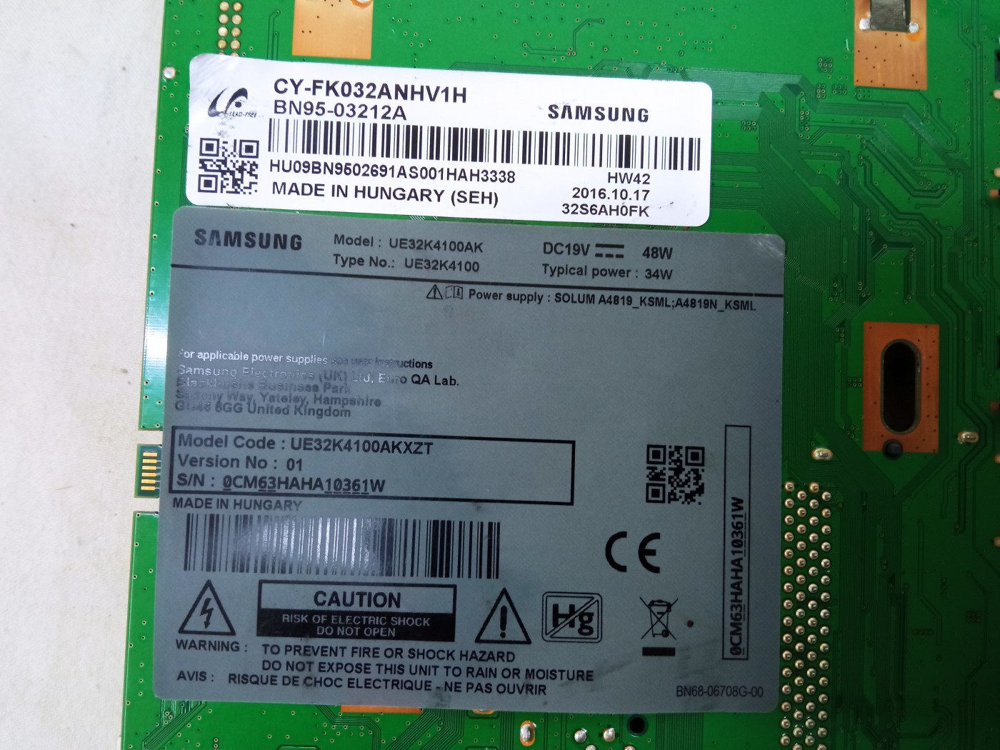 TK203 SAMSUNG UE32K4100AK PANEL CY-FK03212A